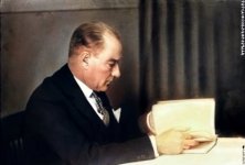 Mustafa Kemal Atatürk İzmir Ziraat Bankası'nda tarım kredilerini incelerken. (31.01.1931)~1.jpg